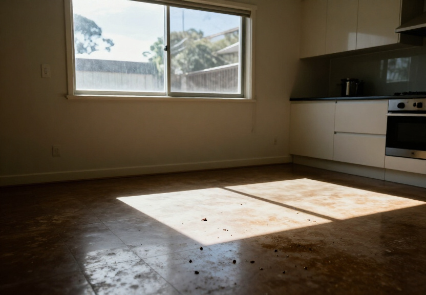 Rodent infestation in a Zetland apartment kitchen